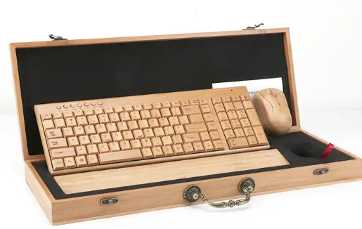 Bambu trådlös datormus med tangentbord och låda